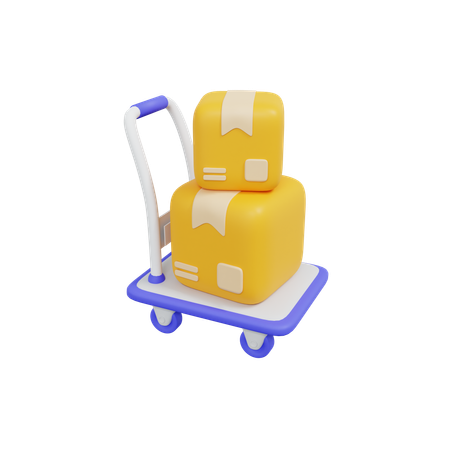 Package Trolley  3D Icon