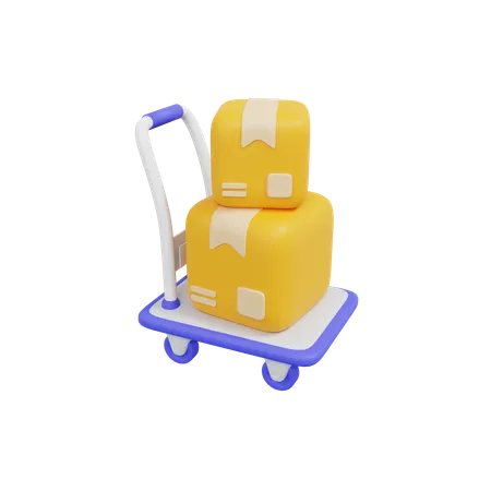 Package Trolley  3D Icon