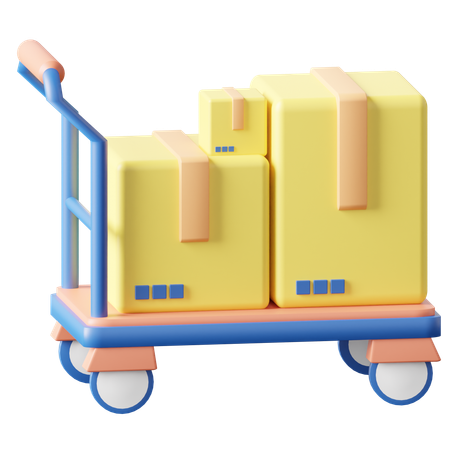 Package Trolley  3D Icon