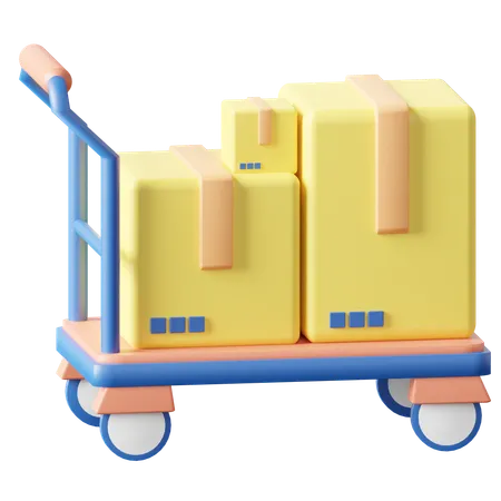 Package Trolley  3D Icon