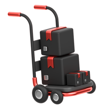 Package Trolley  3D Icon