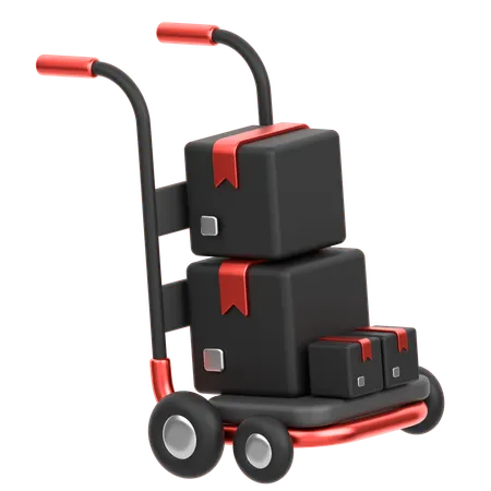 Package Trolley  3D Icon