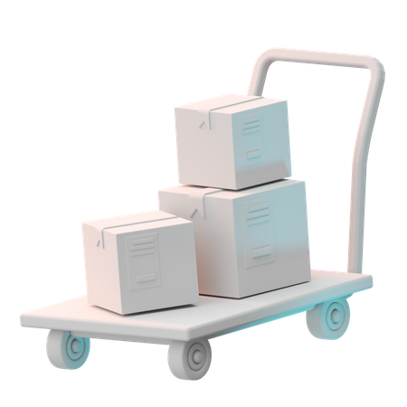 Package Trolley  3D Icon