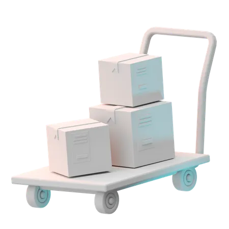 Package Trolley  3D Icon