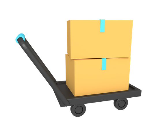 Package Trolley  3D Icon