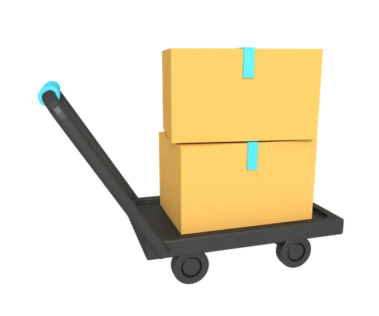 Package Trolley  3D Icon