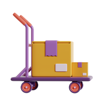 Package Trolley  3D Icon