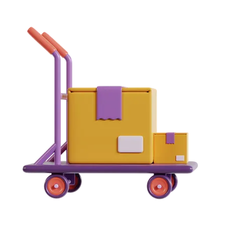 Package Trolley  3D Icon