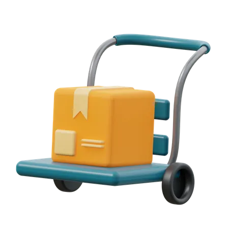 Package Trolley  3D Icon