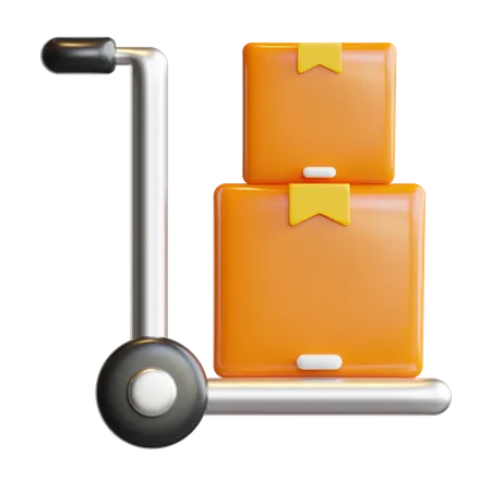 Package Trolley  3D Icon