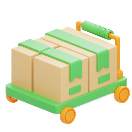 Package Trolley  3D Icon