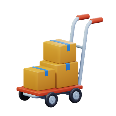 Package Trolley  3D Icon