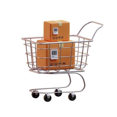 Package Trolley  3D Icon