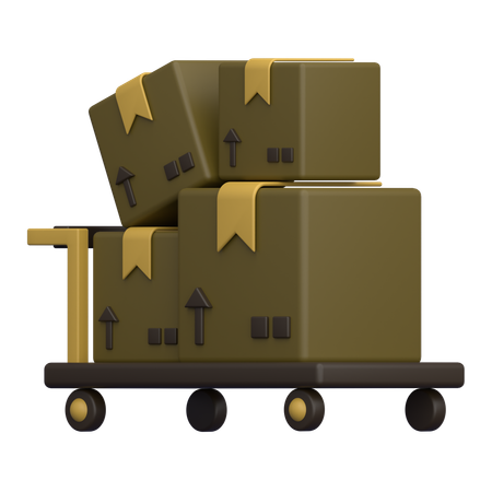 Package Trolley  3D Icon