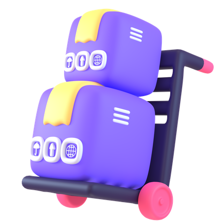 Package Trolley  3D Icon