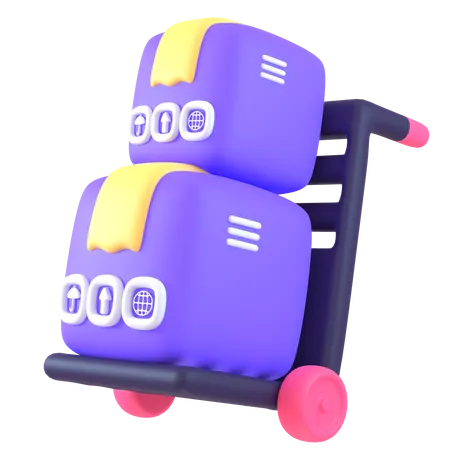 Package Trolley  3D Icon