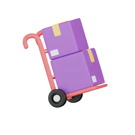 Package Trolley  3D Icon