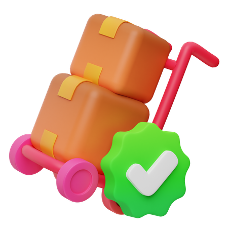 Package Trolley  3D Icon