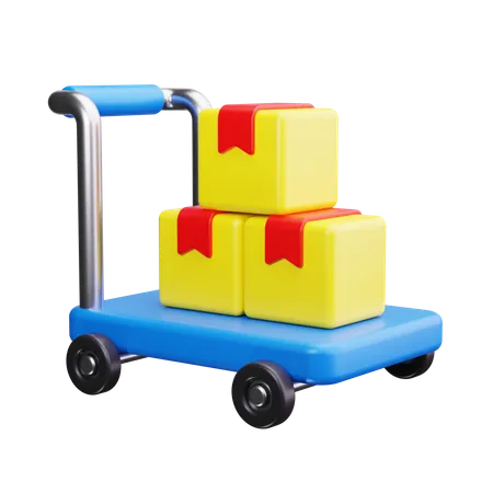 Package trolley  3D Icon