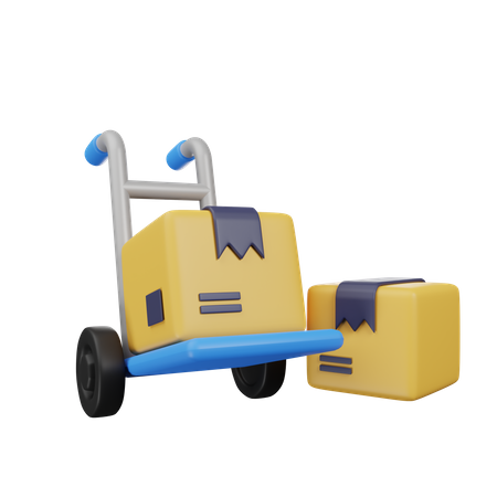 Package Trolley  3D Icon