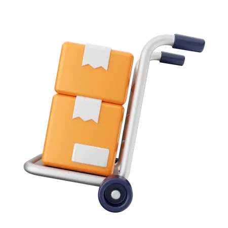 Package Trolley  3D Icon