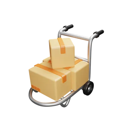 Package Trolley  3D Icon