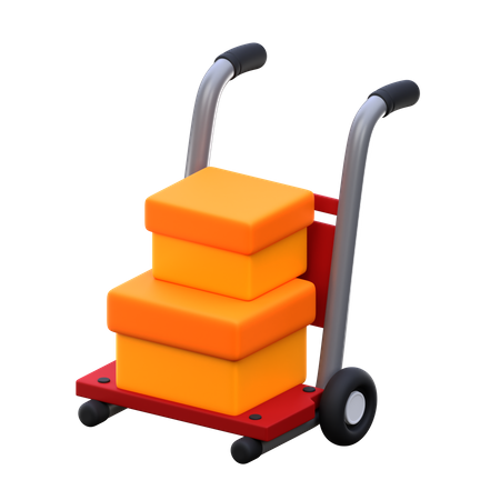 Package Trolley  3D Icon