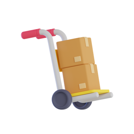 Package Trolley  3D Icon