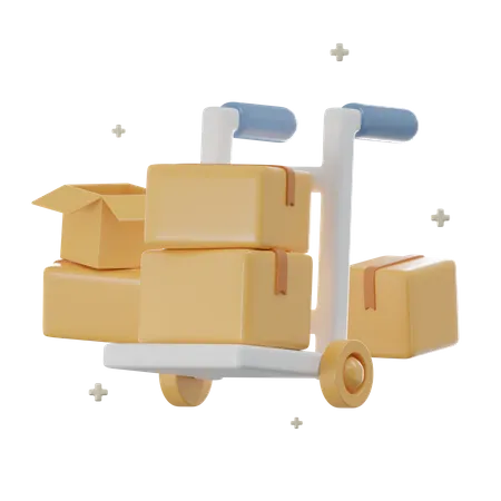 Package Trolley  3D Icon