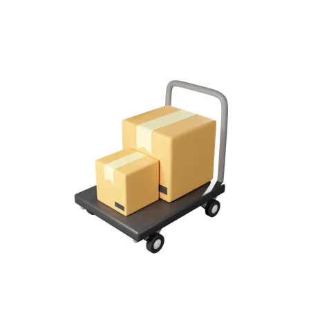 Package Trolley  3D Icon