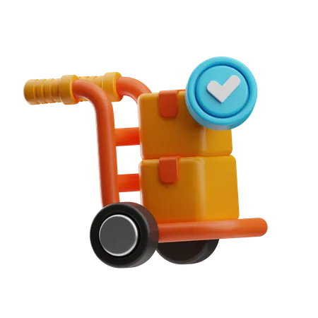 Package Trolley  3D Icon