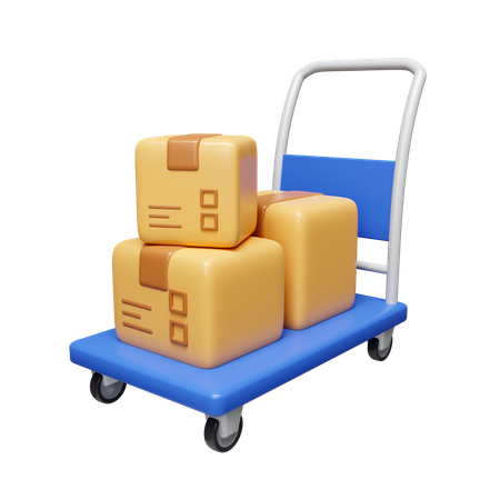 Package Trolley  3D Icon