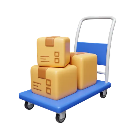 Package Trolley  3D Icon