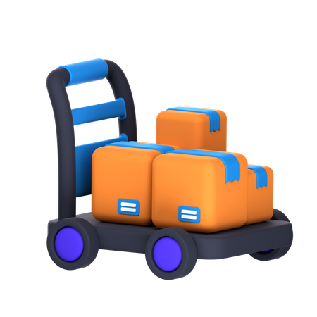 Package Trolley  3D Icon