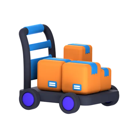 Package Trolley  3D Icon