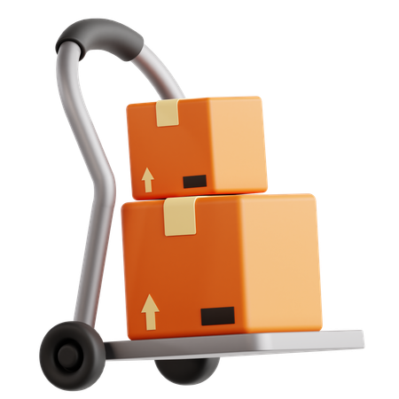 Package Trolley  3D Icon