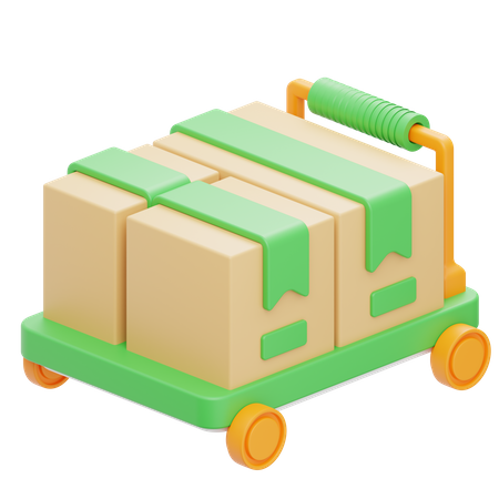 Package Trolley  3D Icon