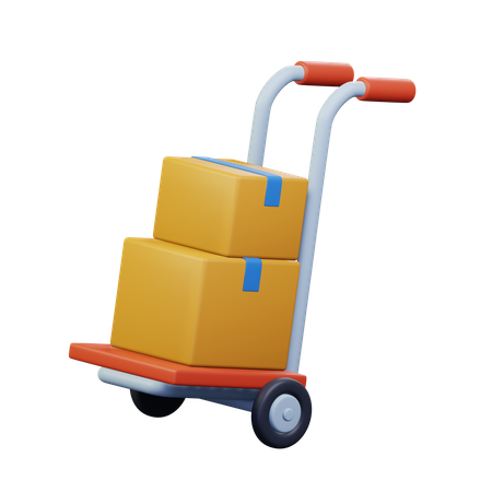 Package Trolley  3D Icon