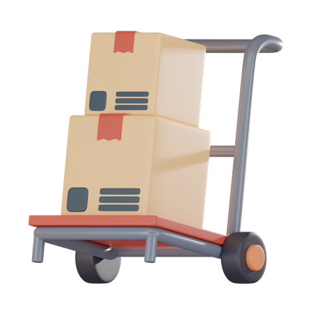 Package Trolley  3D Icon