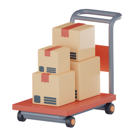 Package Trolley  3D Icon