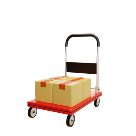 Package Trolley  3D Illustration