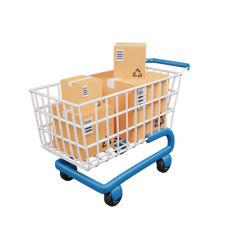 Package Trolley  3D Illustration