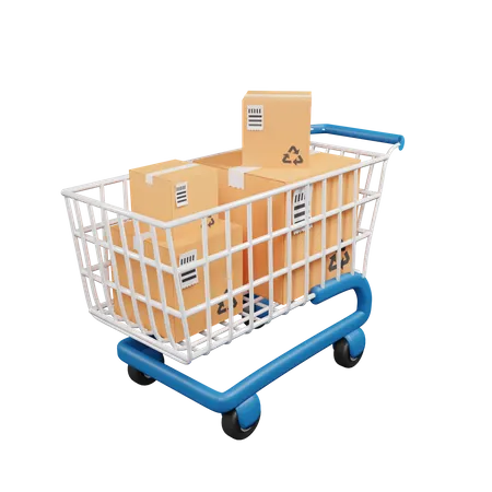 Package Trolley  3D Illustration