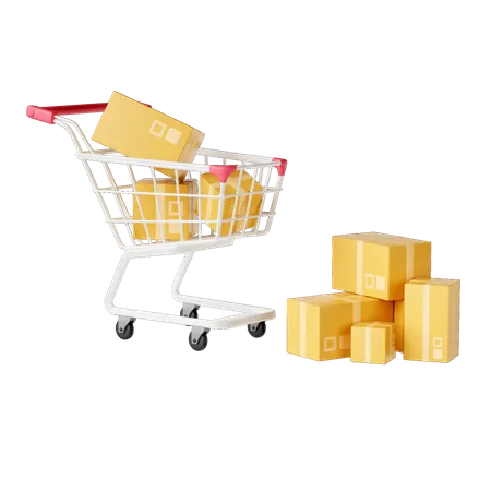 Package Trolley  3D Illustration