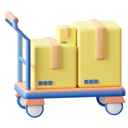 Package Trolley 3D Illustration