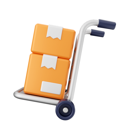 Package Trolley 3D Icon
