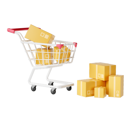 Package Trolley  3D Illustration