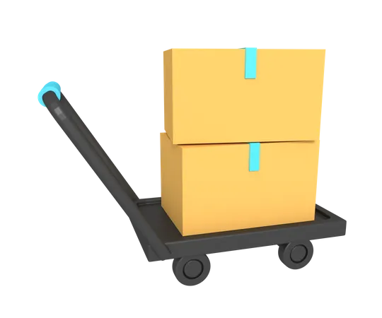 3 D Icon Of Trolley Package 3D Icon