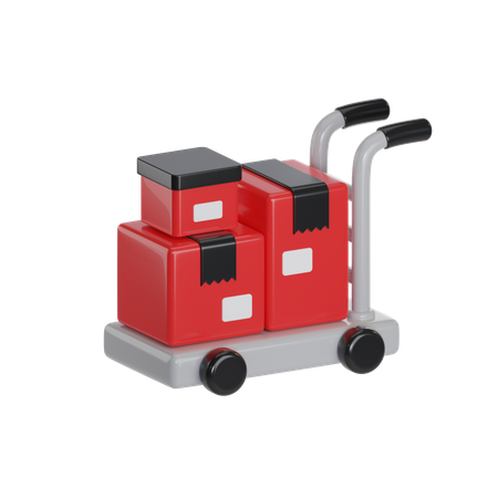 Package Trolley  3D Icon