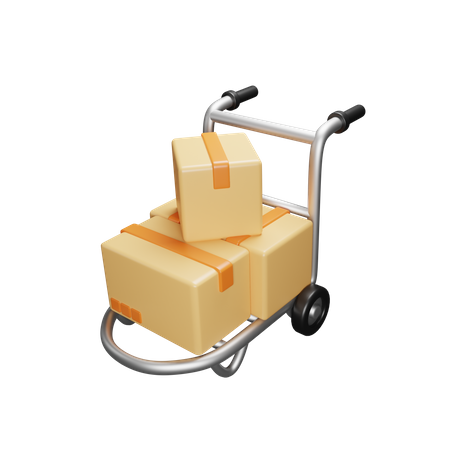 Package Trolley  3D Icon